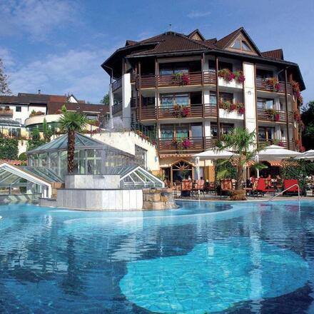 Hotel exterior and swimming pool