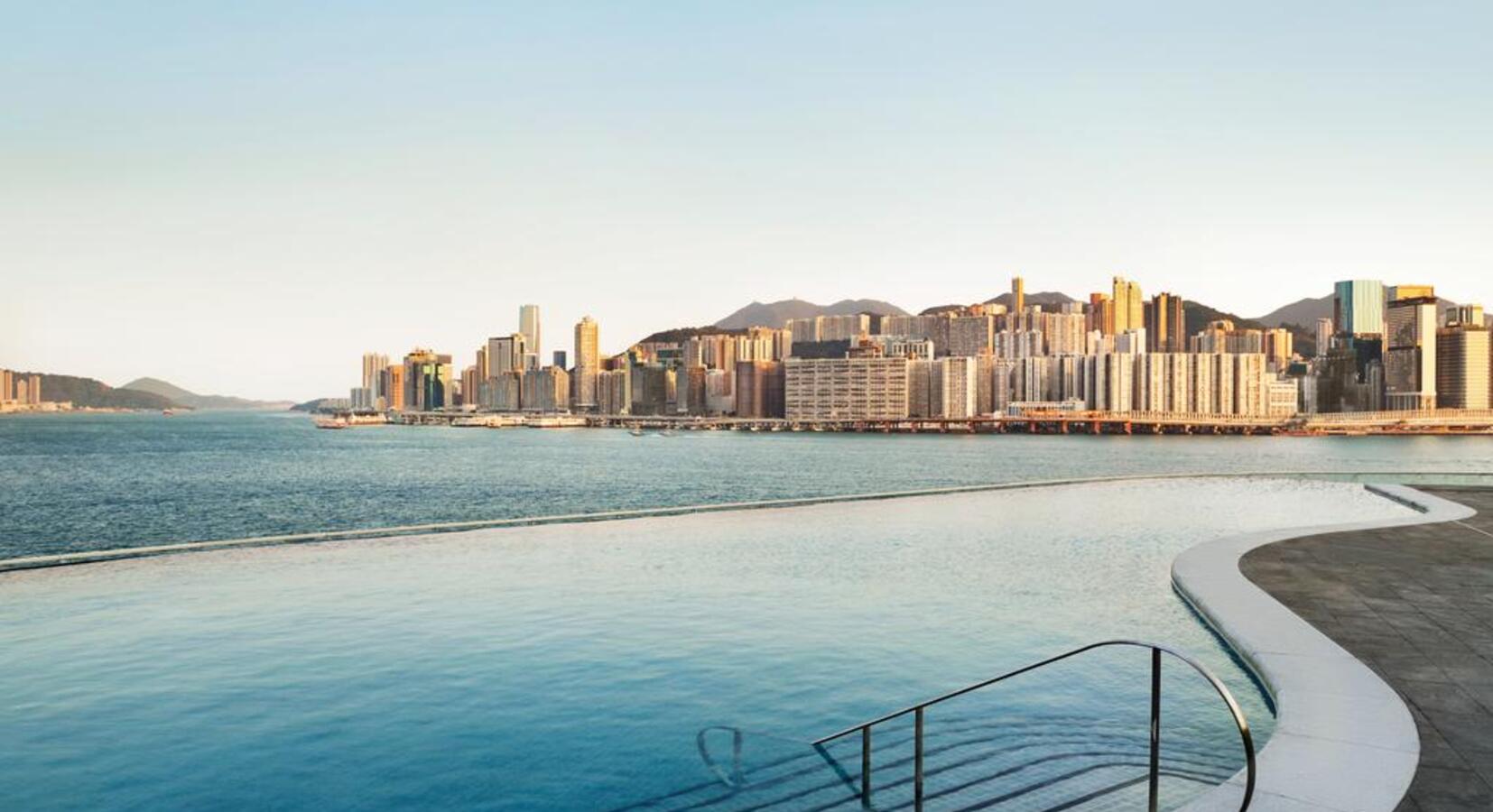 Infinity Pool overlooking Victoria Harbour