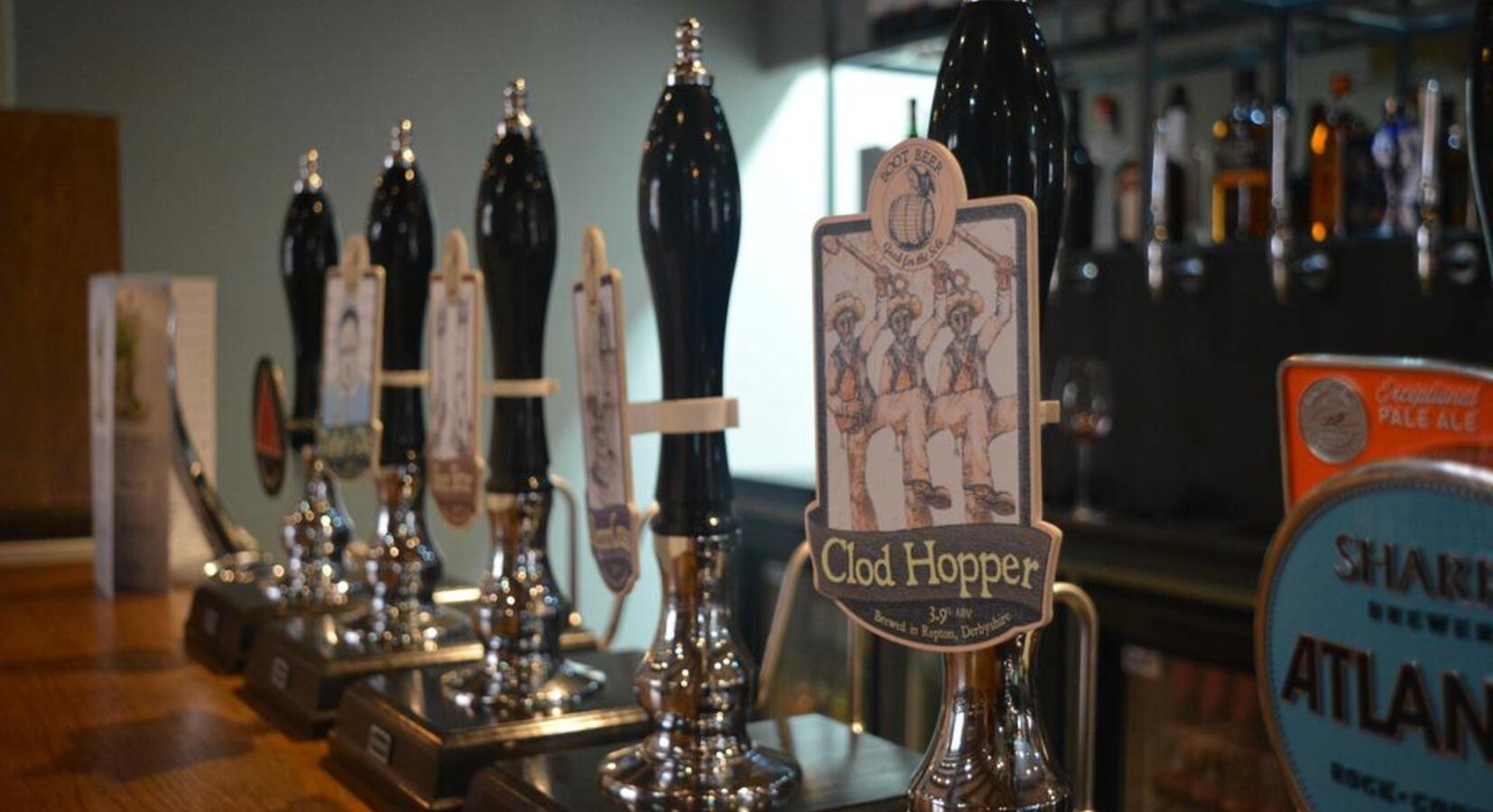 Well-stocked bar at The Boot