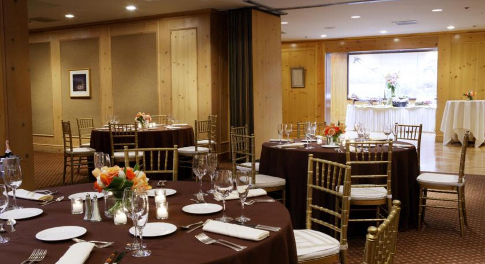 Wood-panelled dining room