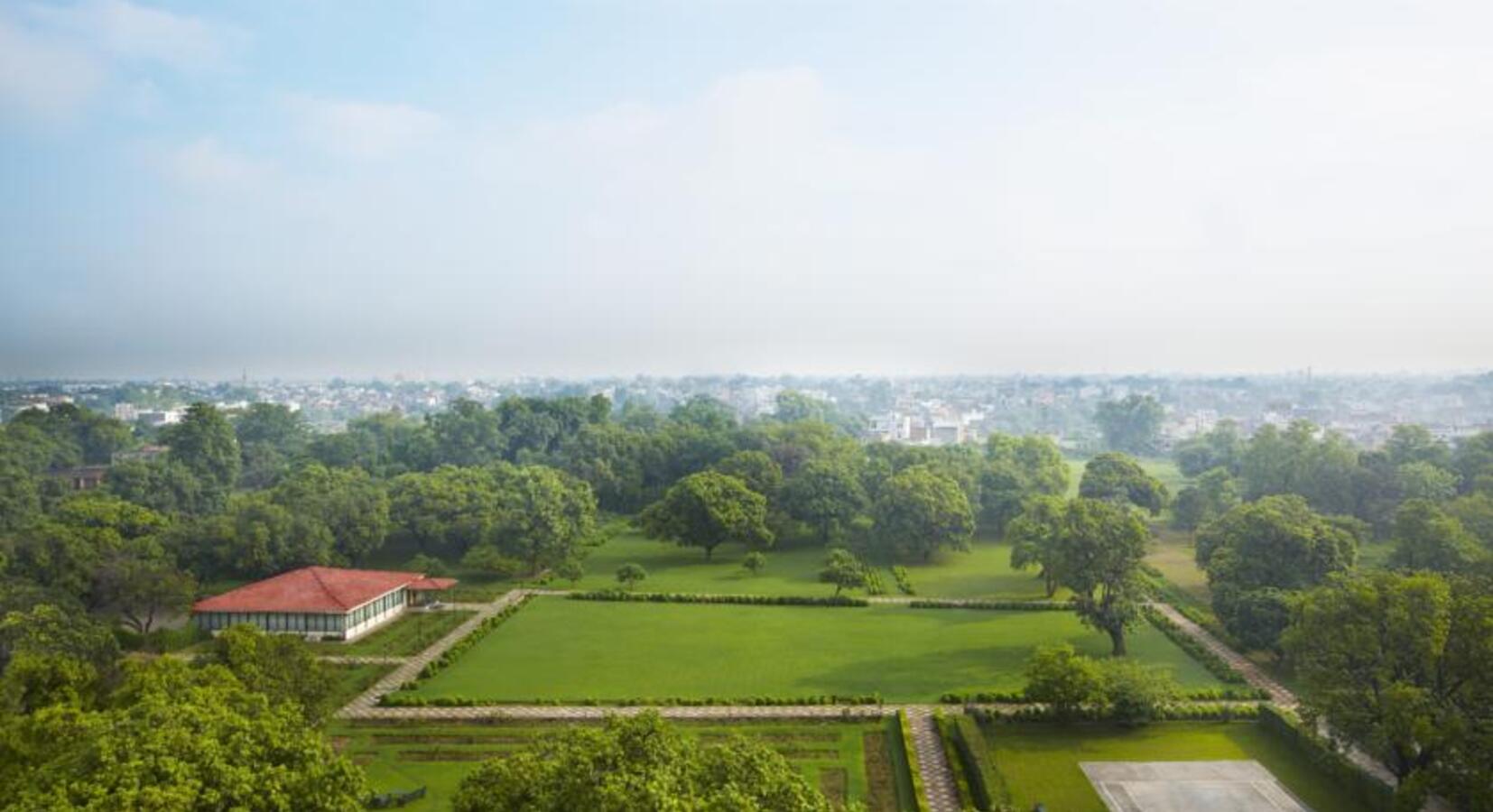 Aerial view of the gardens