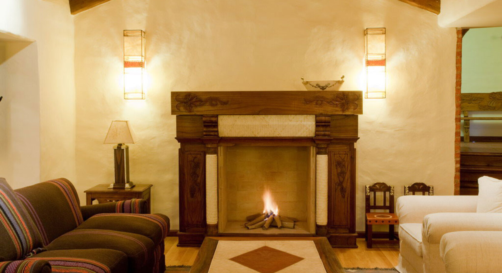 Hotel fireplace