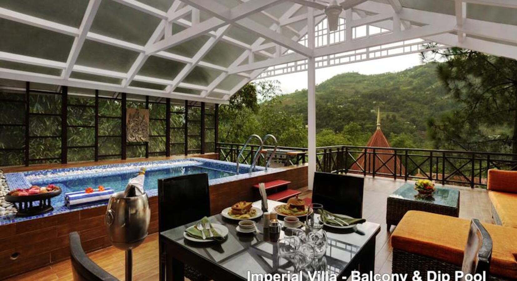 Villa balcony and pool