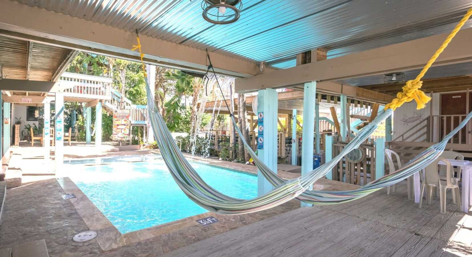 Pool and hammocks