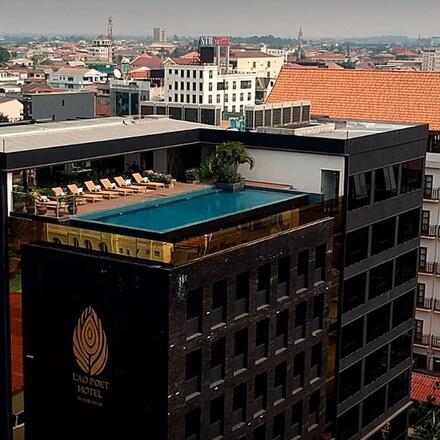 Hotel Exterior with Rooftop Pool 