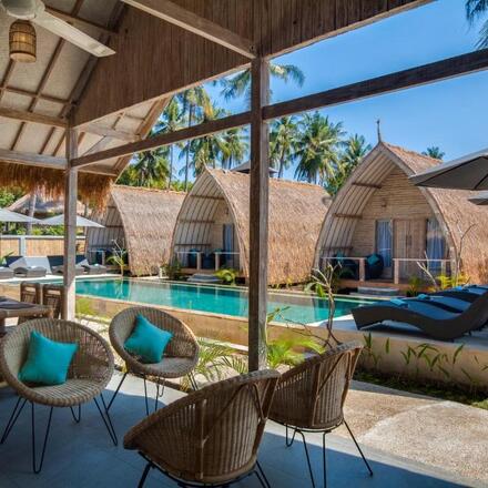 Seating Area with Pool View