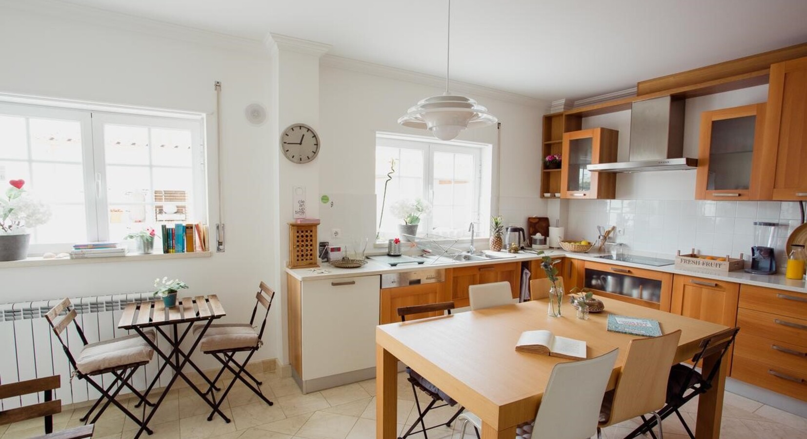 Communal kitchen and dining area