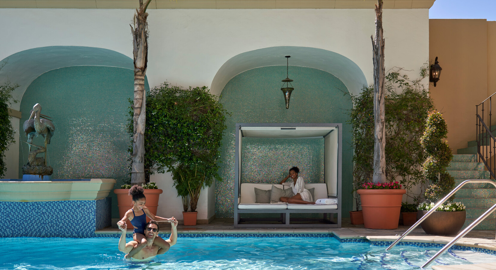 Outdoor Mediterranean-style Pool