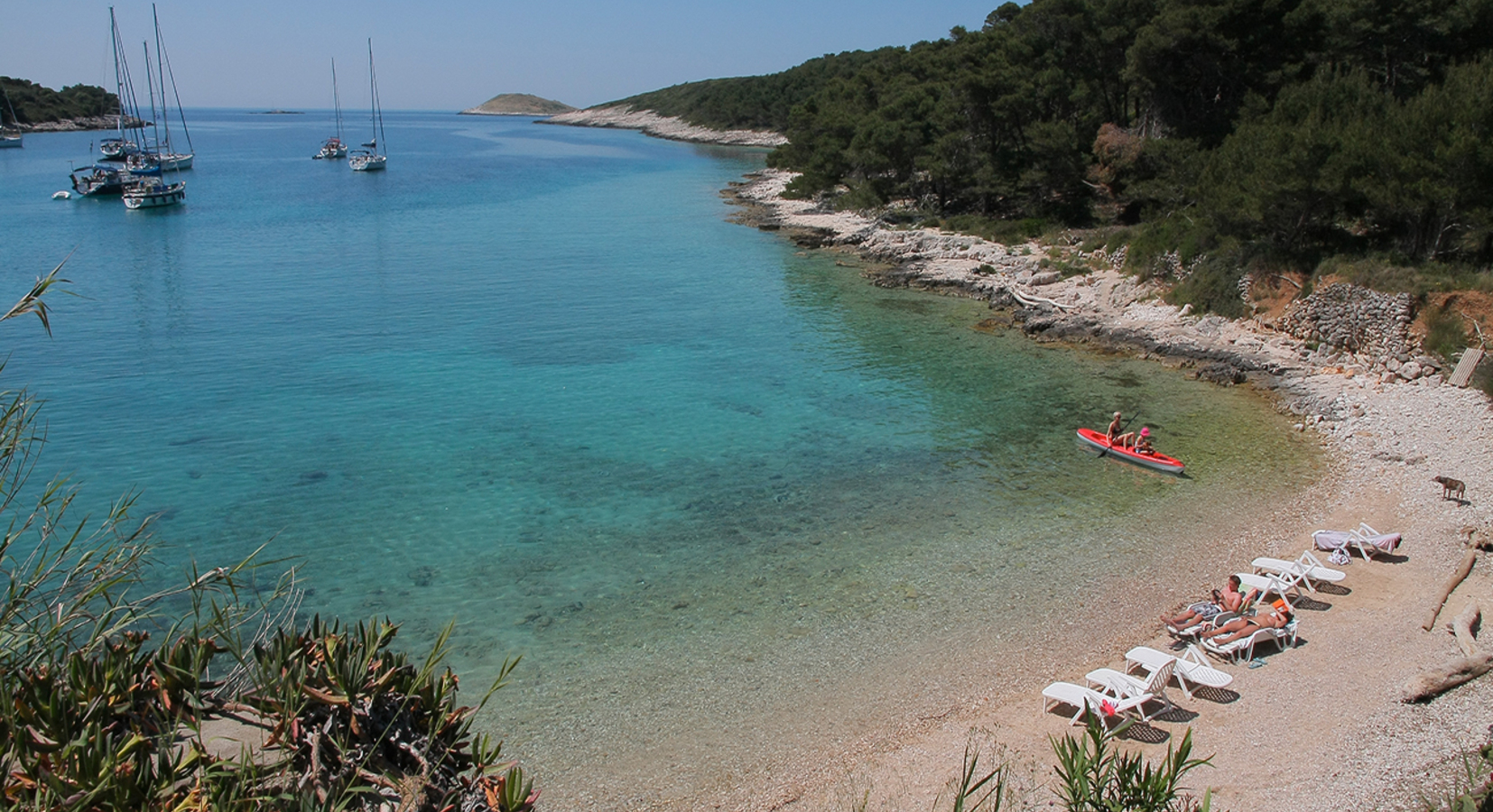 Palmizana south bay, Meneghello guest's beach