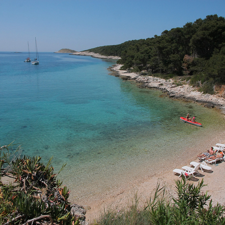 Palmizana south bay, Meneghello guest's beach