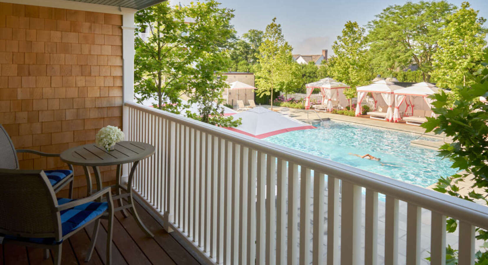 Private Balcony with pool view