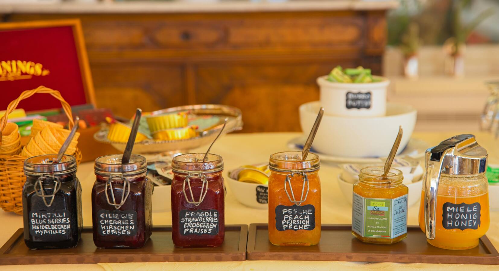 Homemade breakfast jam at Hotel Du Lac