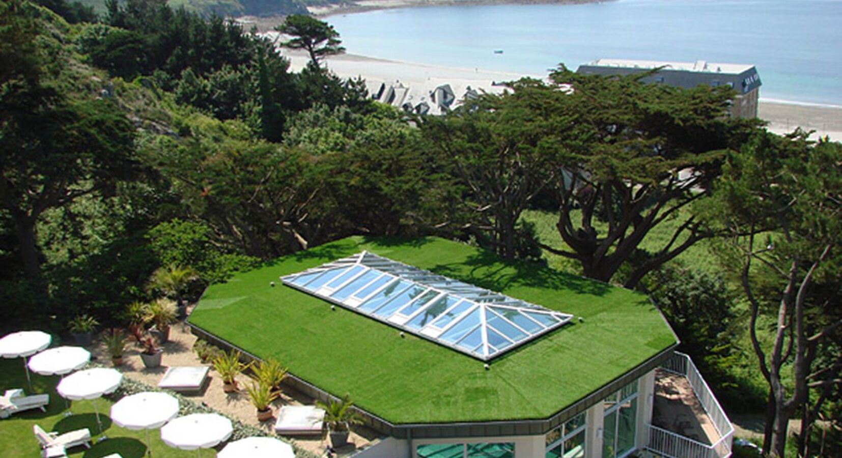 Garden with indoor pool