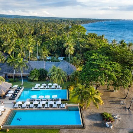 Pools and beach aerial view