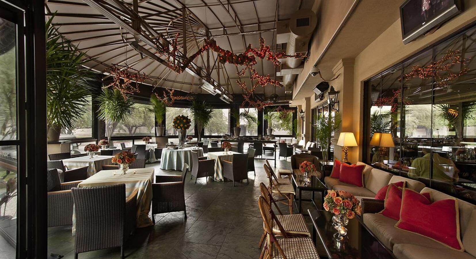 Terraced dining area