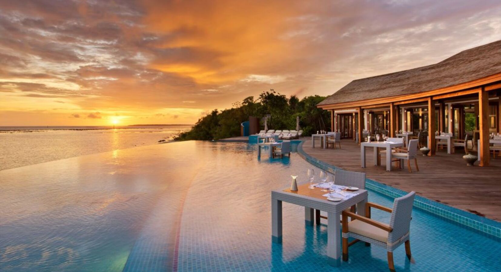 Poolside dining