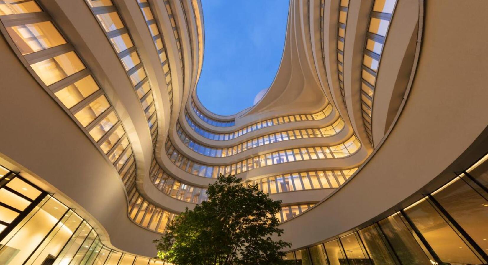 View up from the interior courtyard