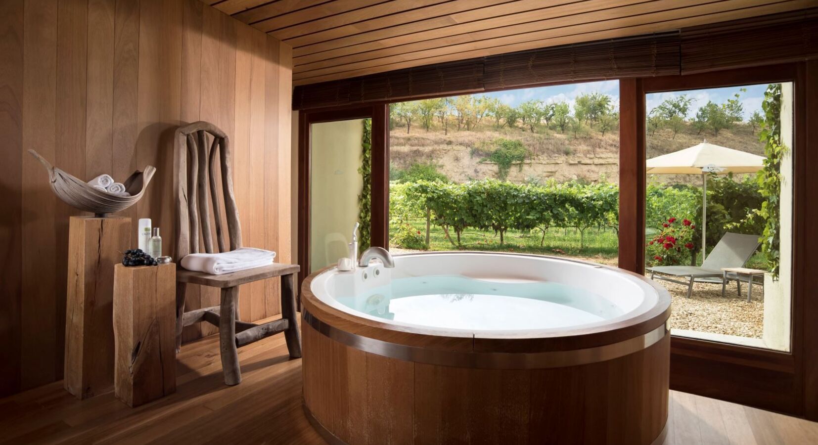 Barrel bath at the Spa