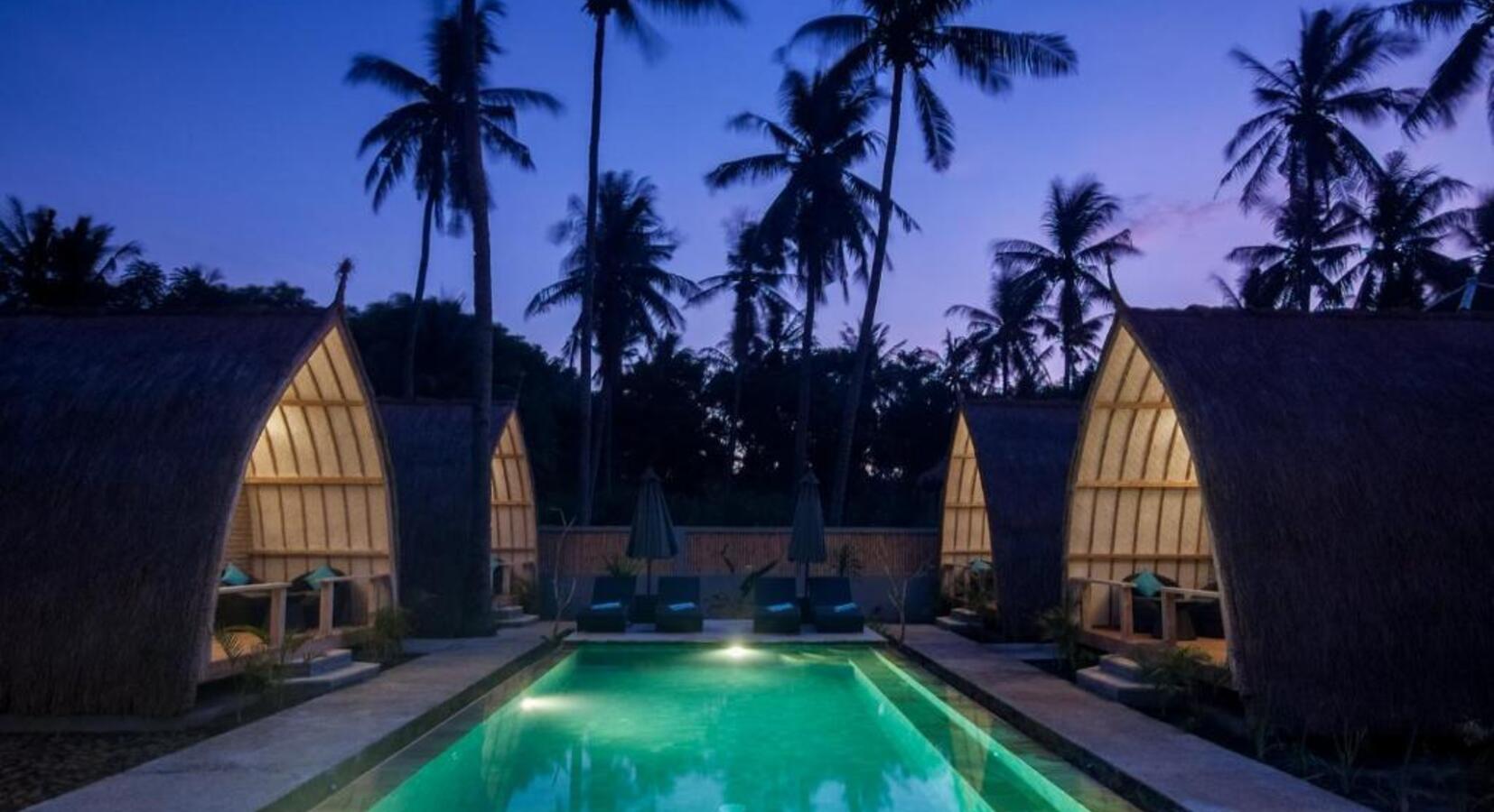 Bungalows at Night