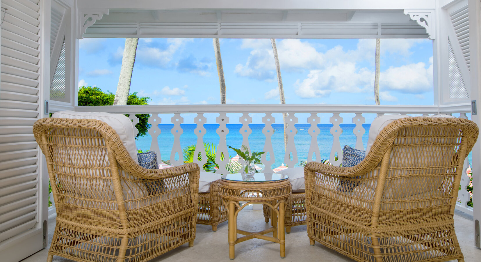 Balcony with one of the suites