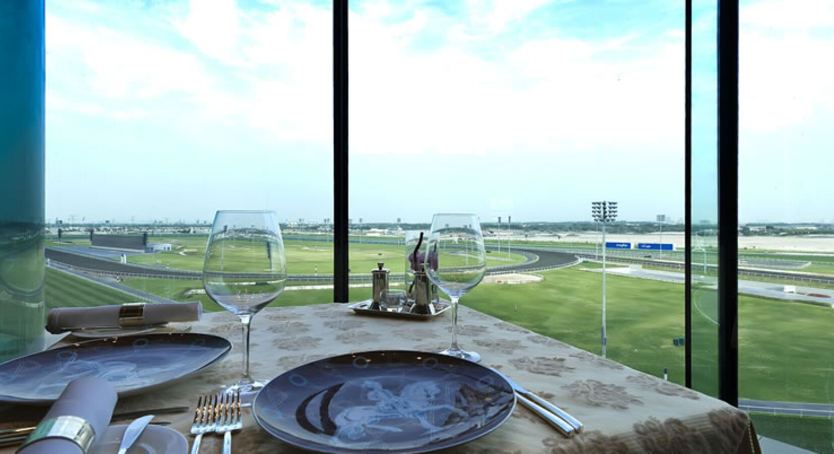 Dining overlooking the racecourse