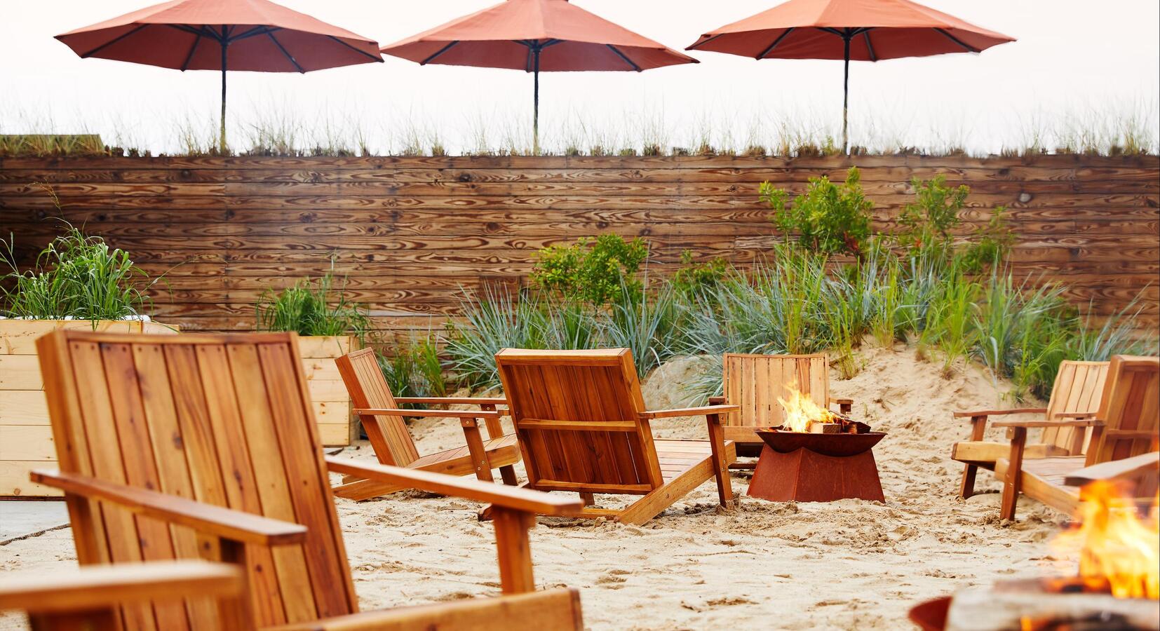 Beach seating area