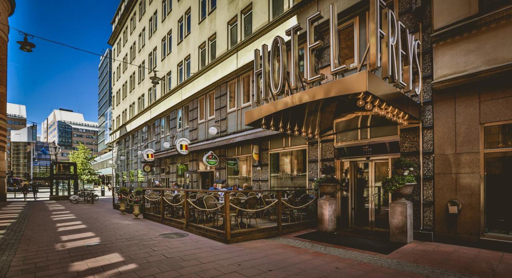 Hotel exterior and bar terrace