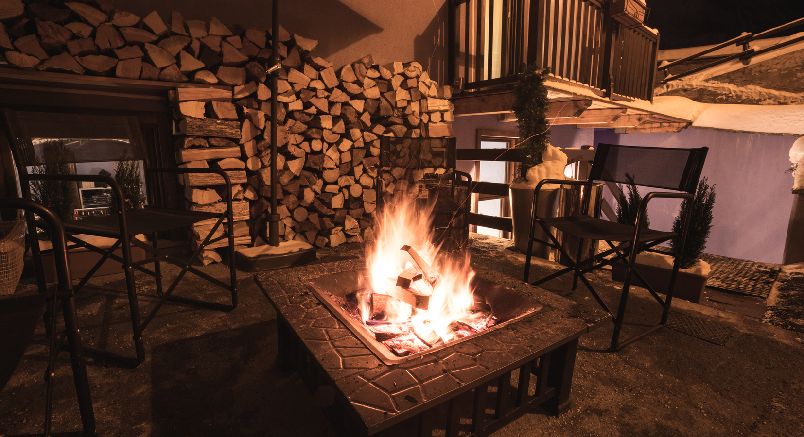 Terrace with firepit