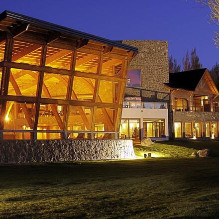 Hotel exterior by night