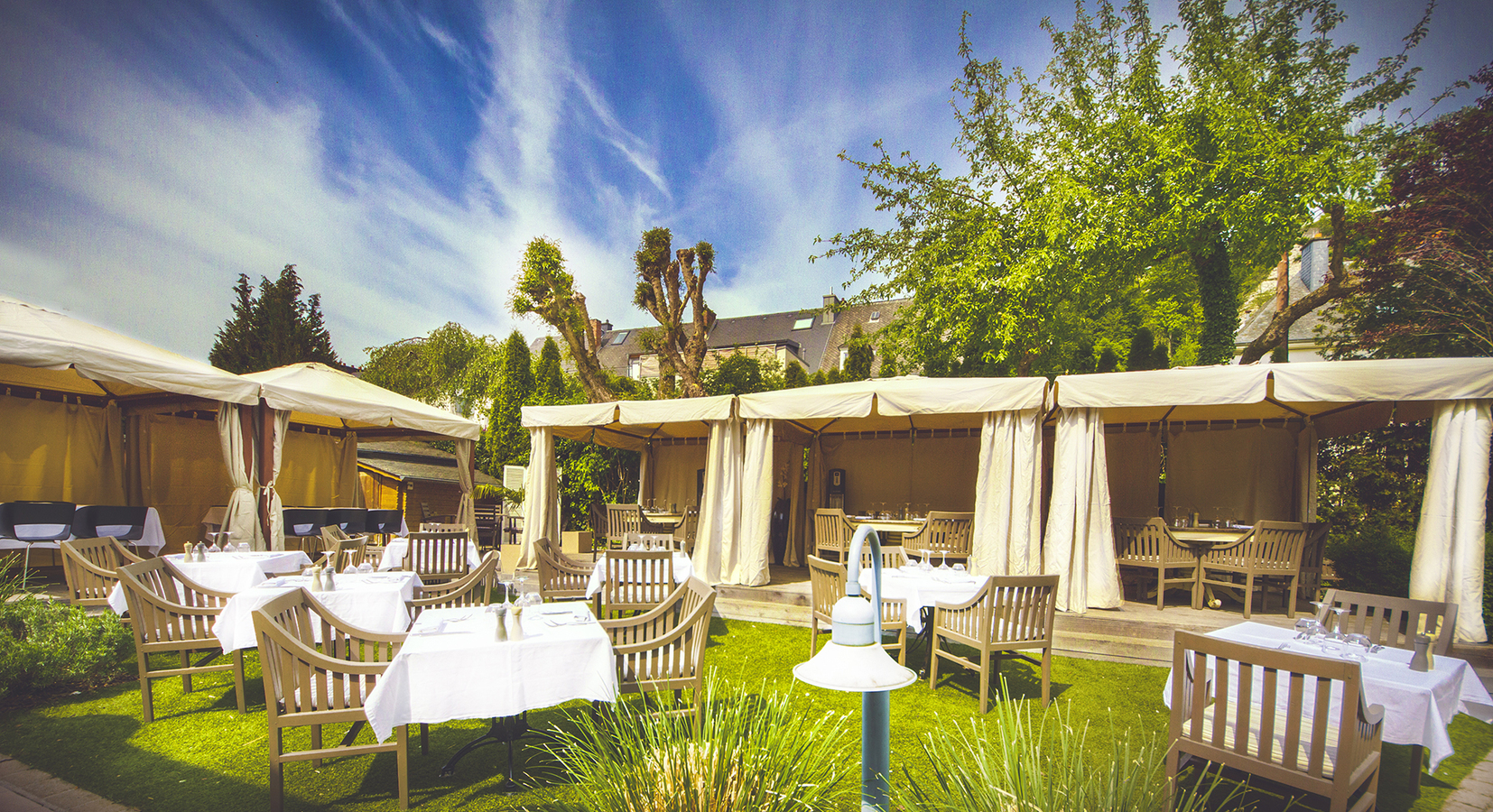 Hotel terrace dining