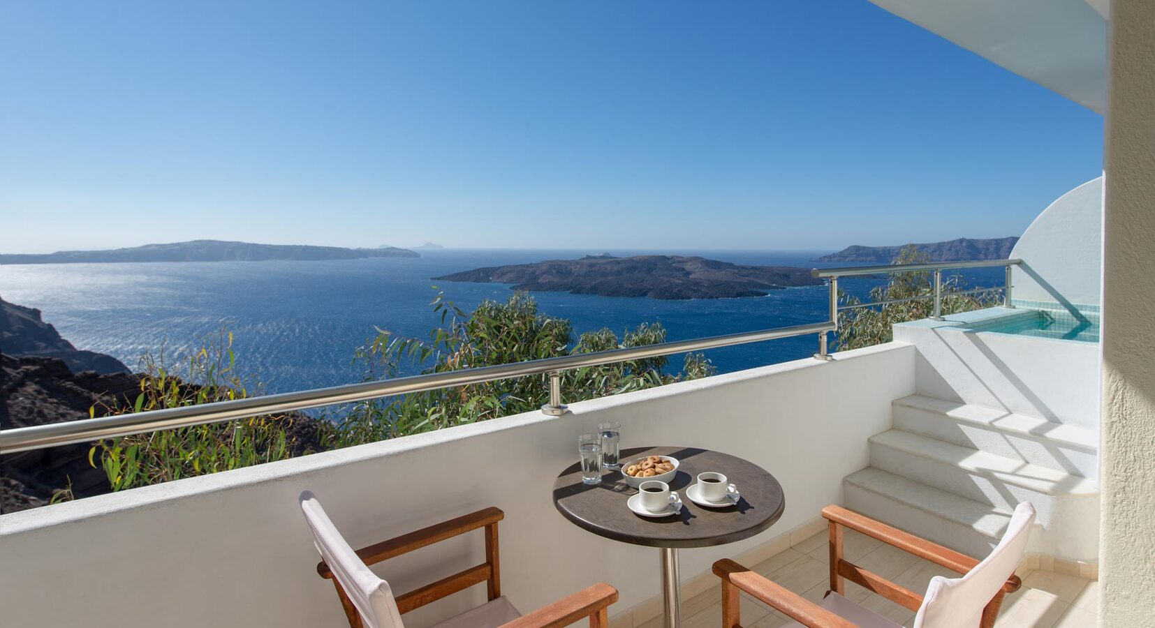 Private balcony with hot tub