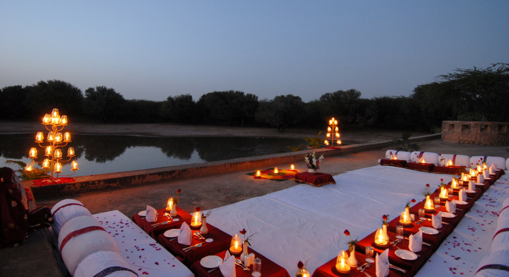 Candlelit dinner under the stars