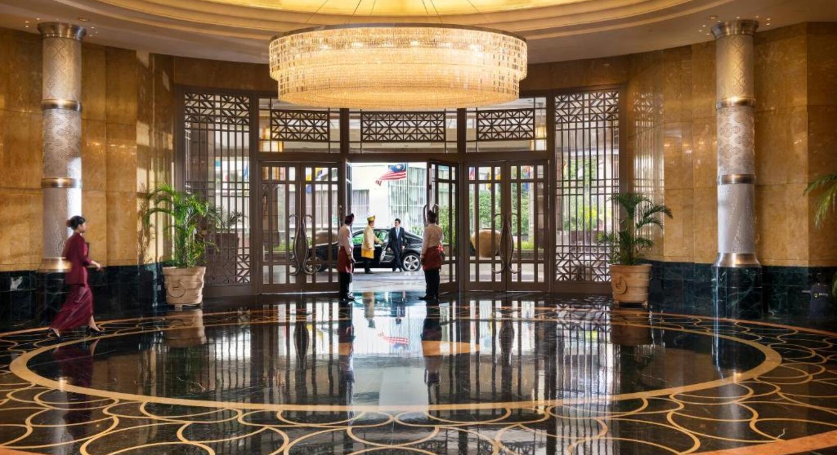 Lobby with Chandelier