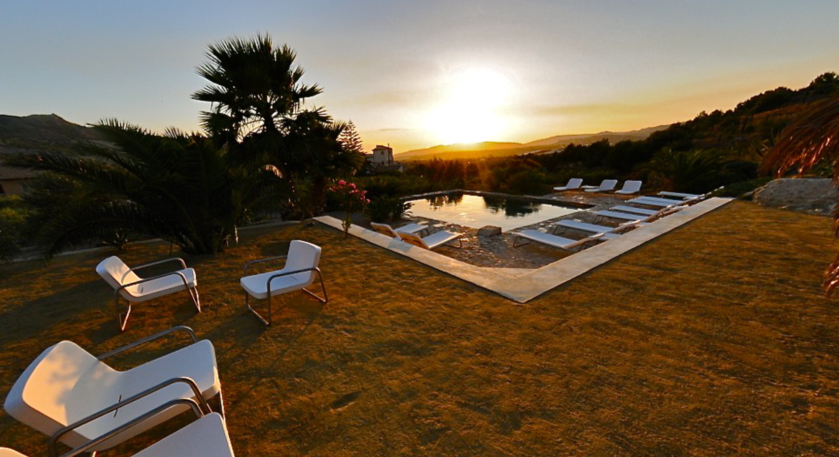 Pool at sunset