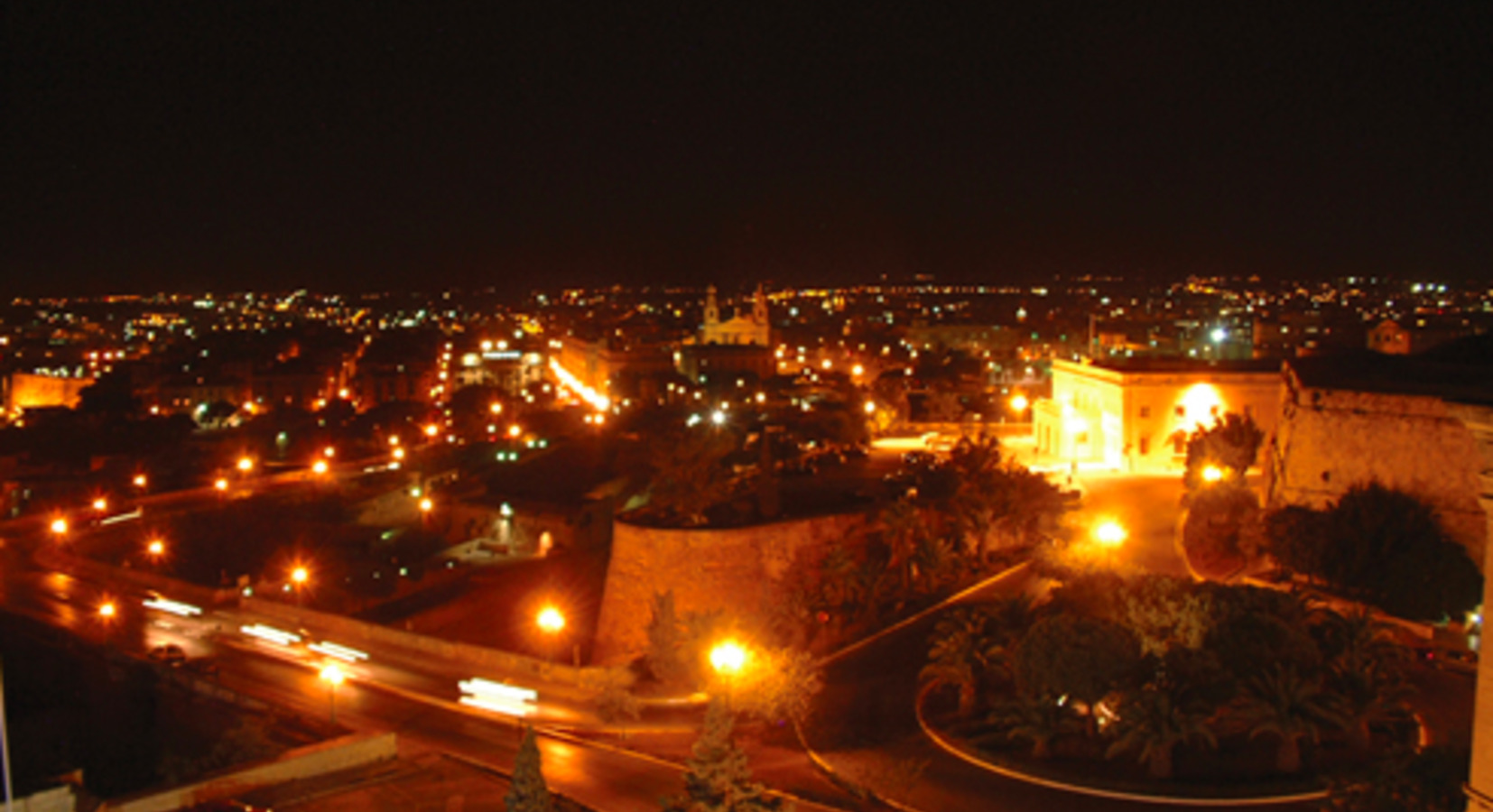 Night views from the restaurant