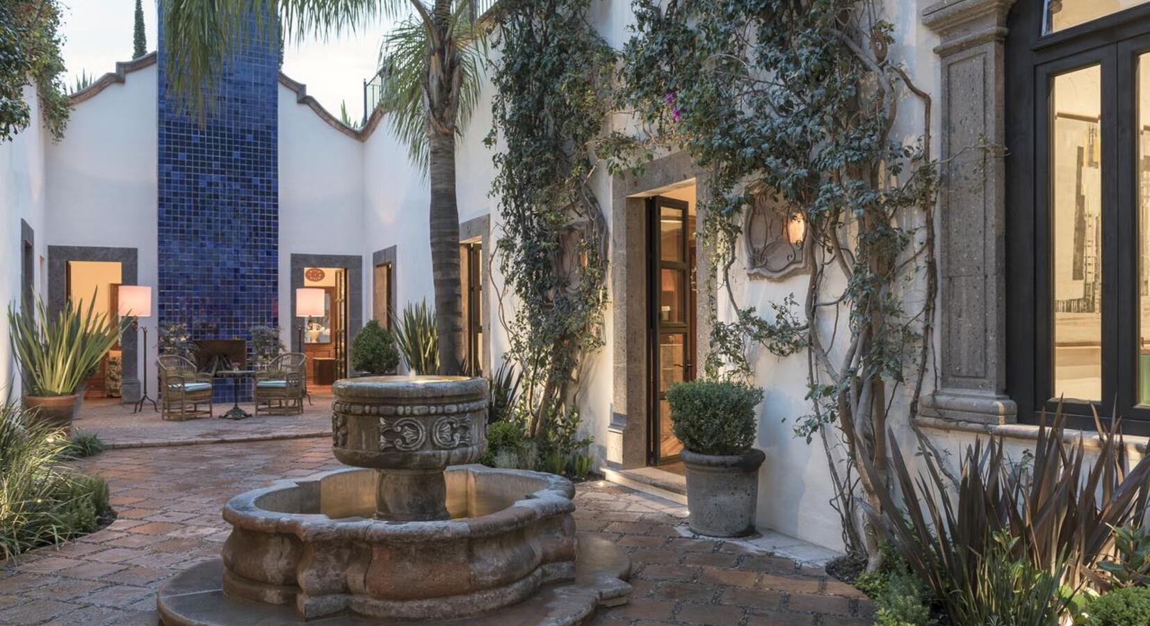 Hotel interior courtyard