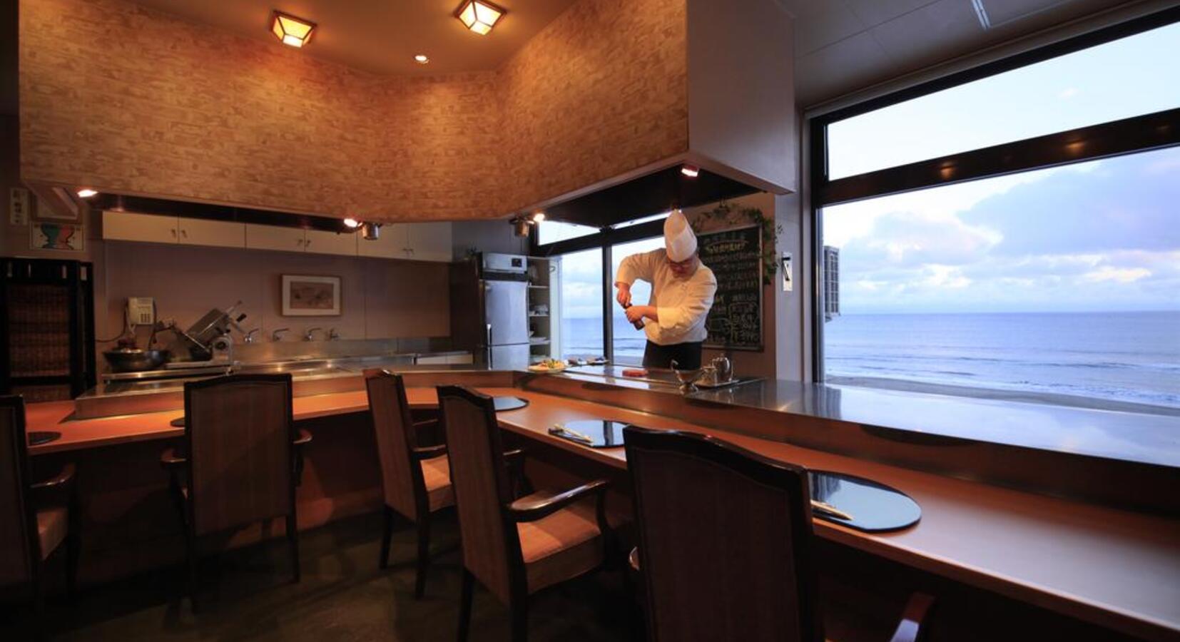 Open kitchen to witness preparation of Tempura