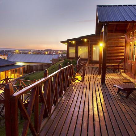 Sit-out terrace at sunset