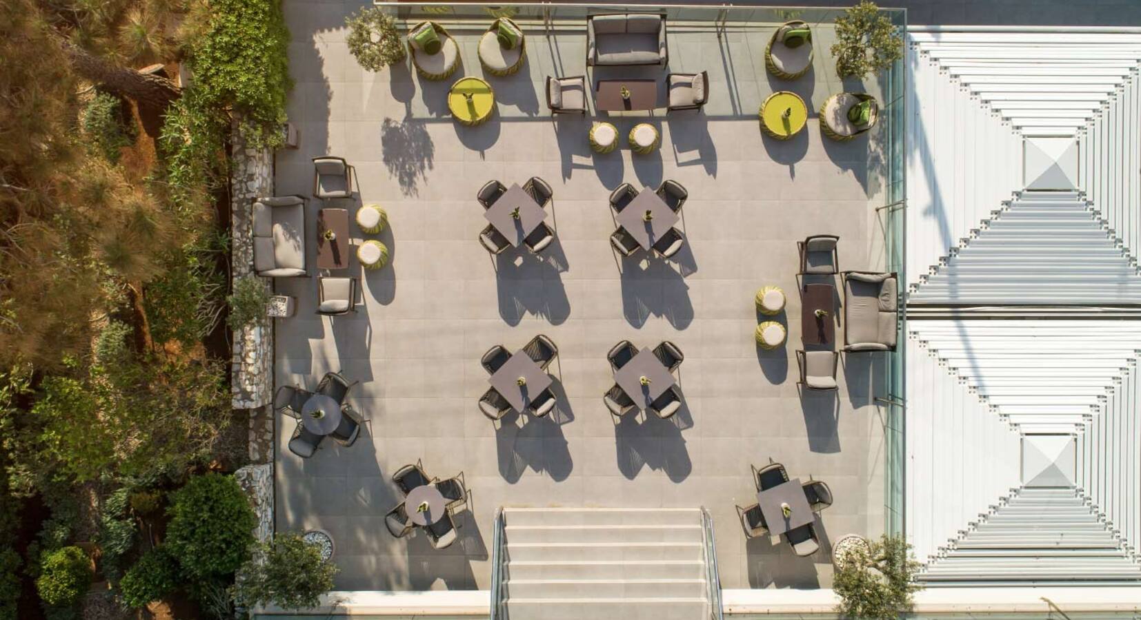 Aerial view of restaurant