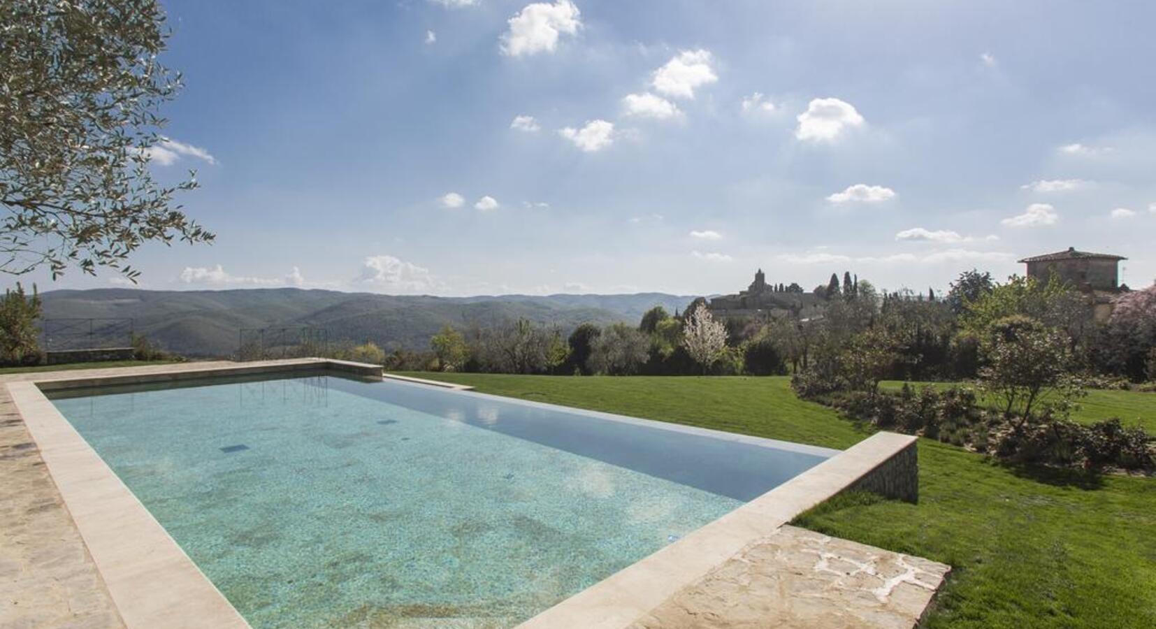 New infinity pool lined in marble