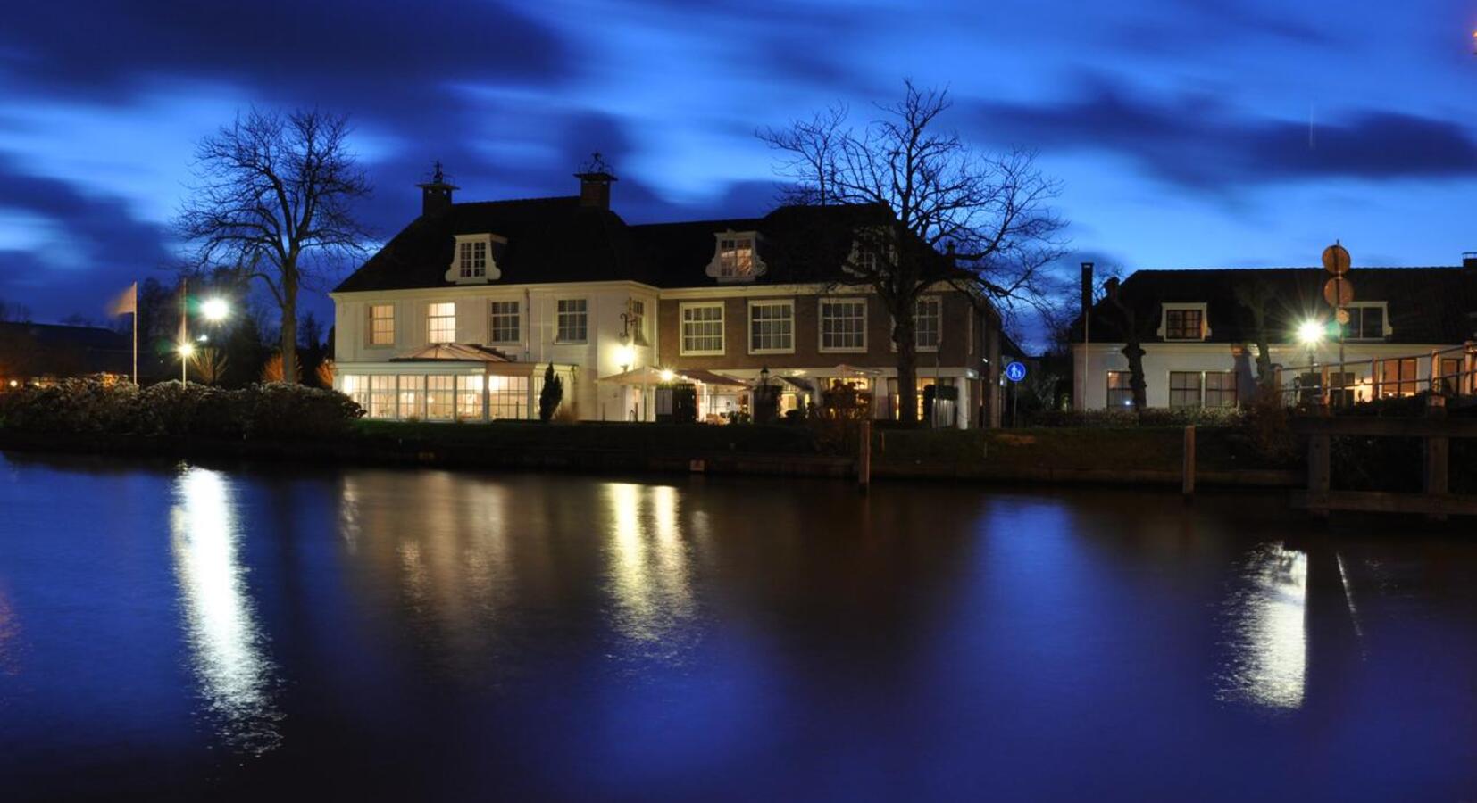 Hotel exterior by night