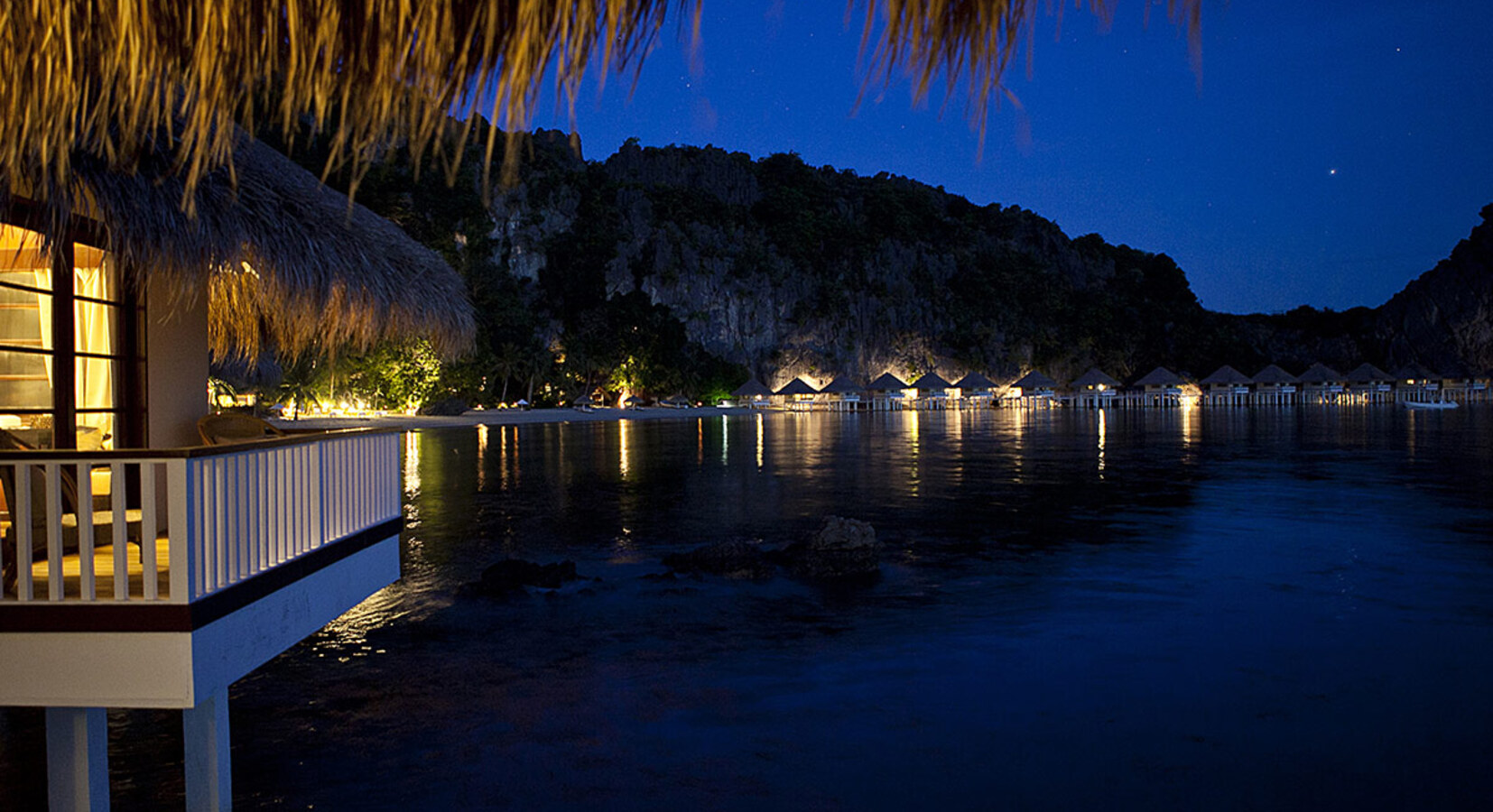 View of hotel at night