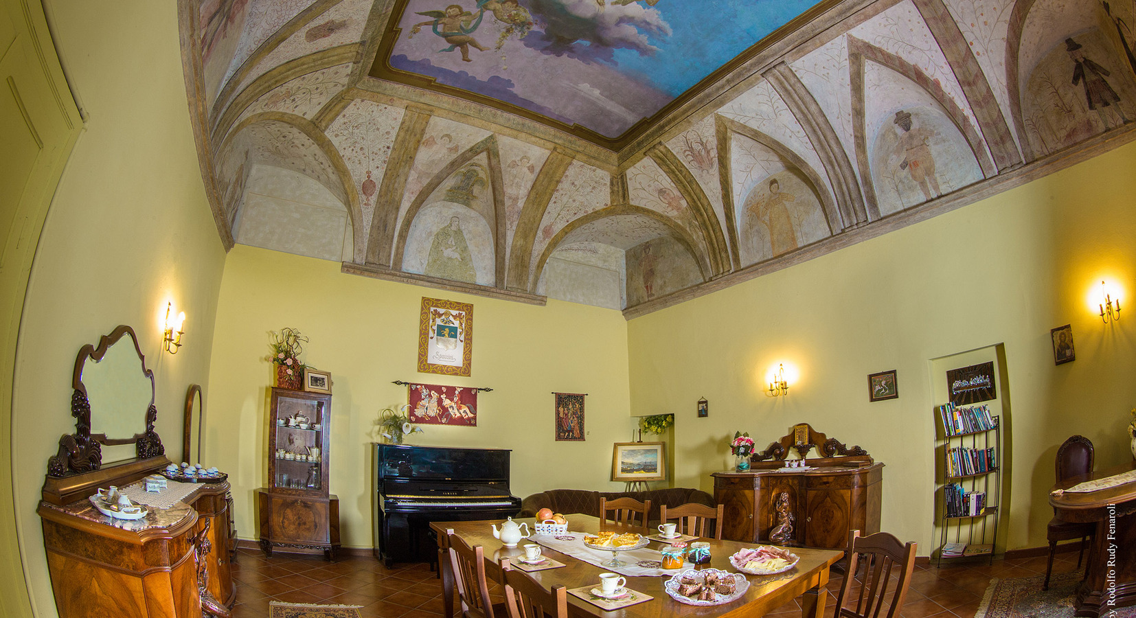 Our frescoed ceiling Breakfast Room