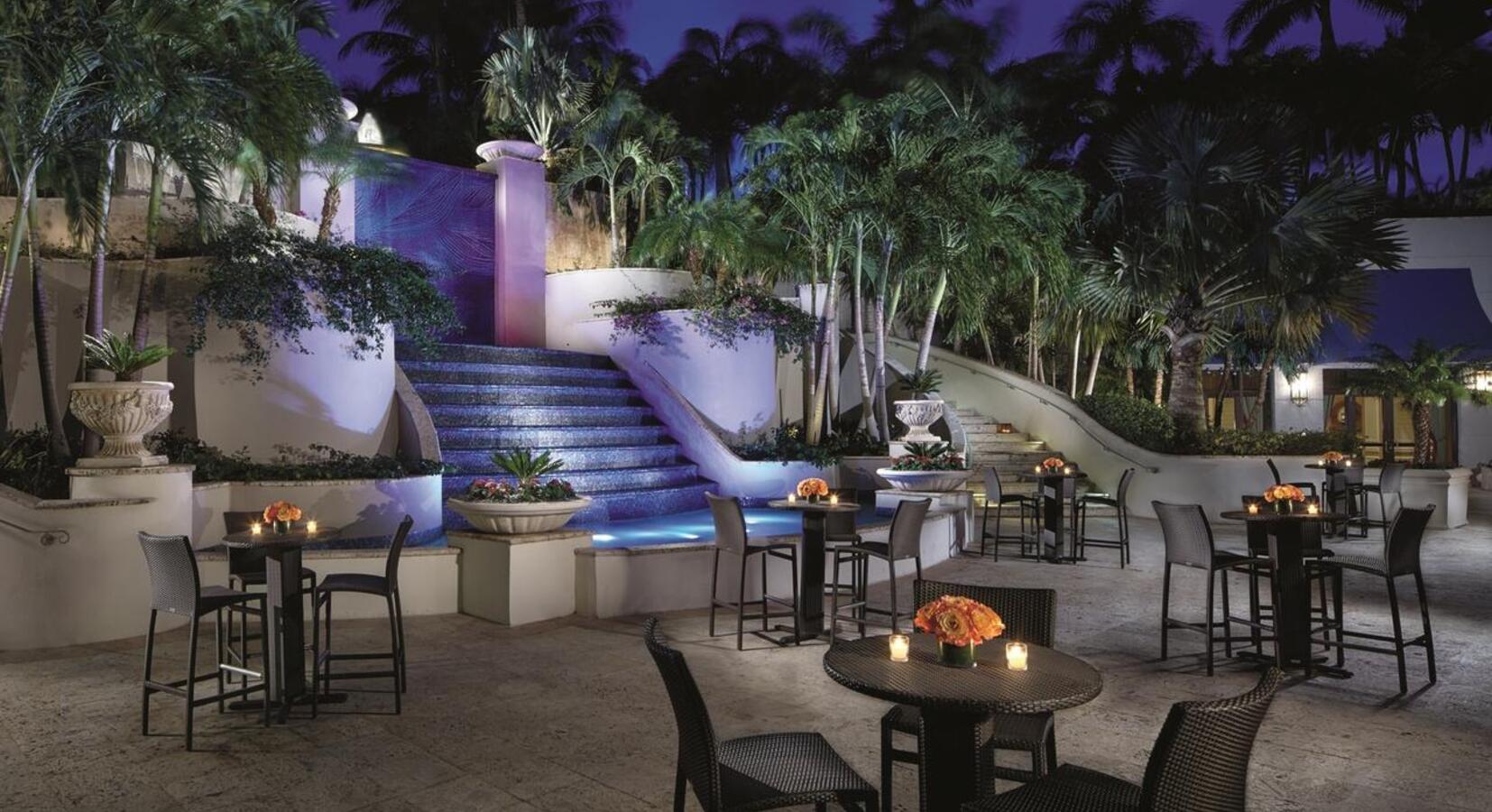 Terraced dining area