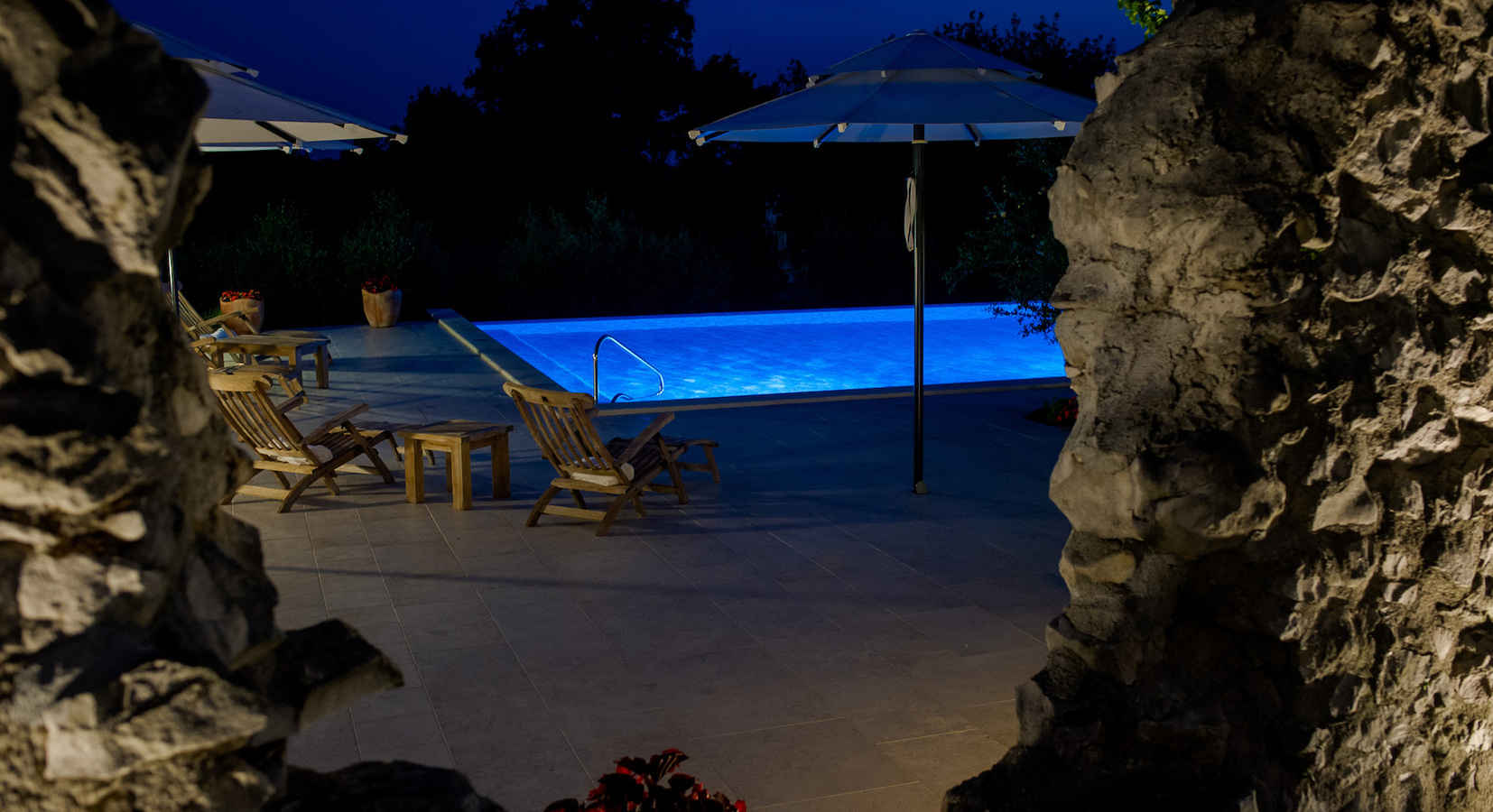 Swimming pool by night