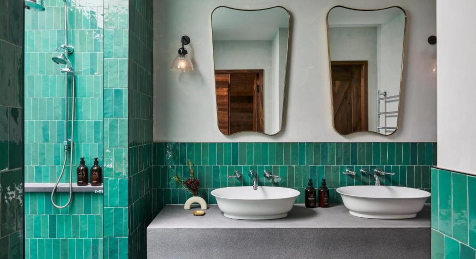 Green Tiled Bathroom