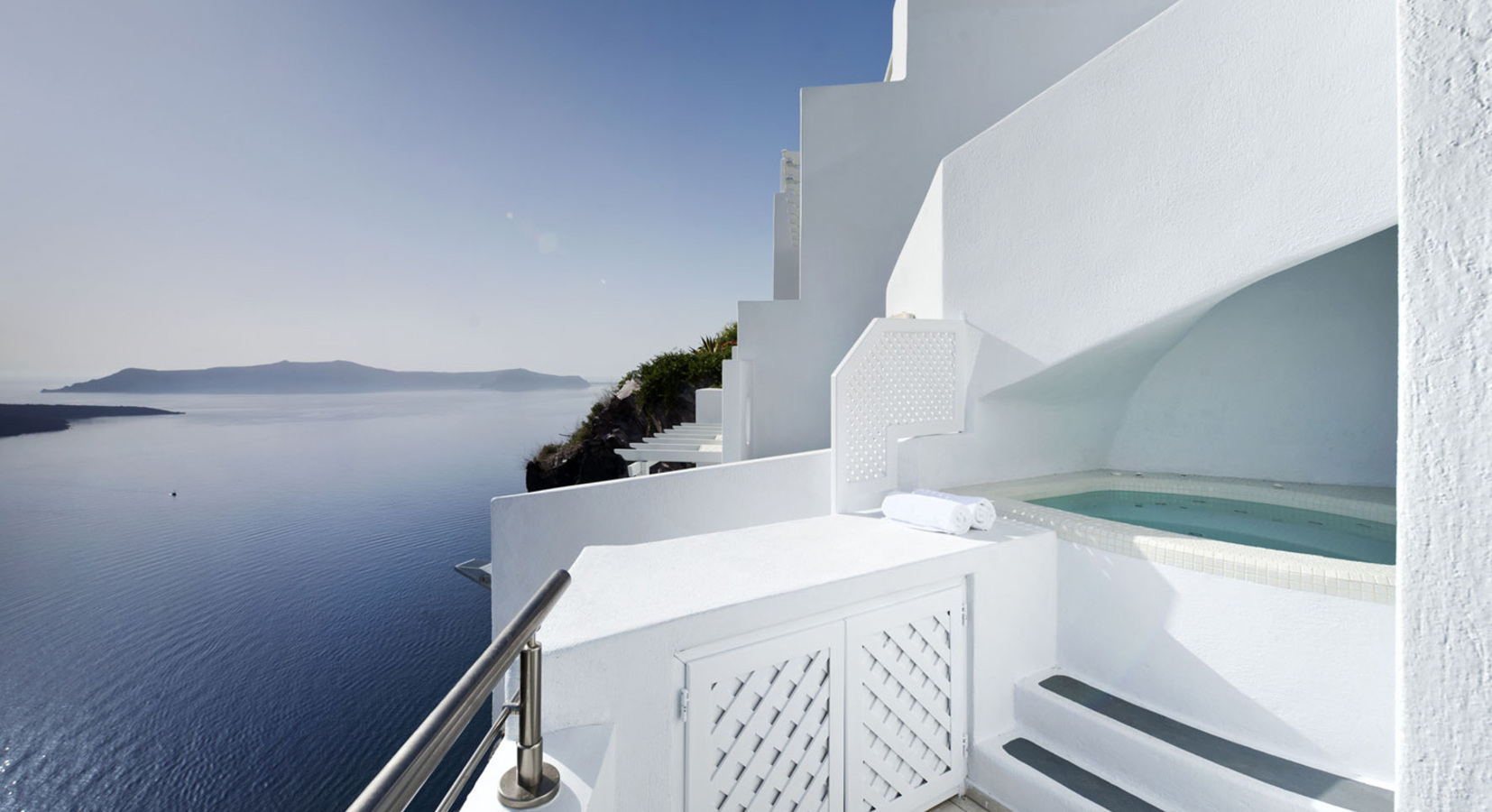 Balcony with private hot tub