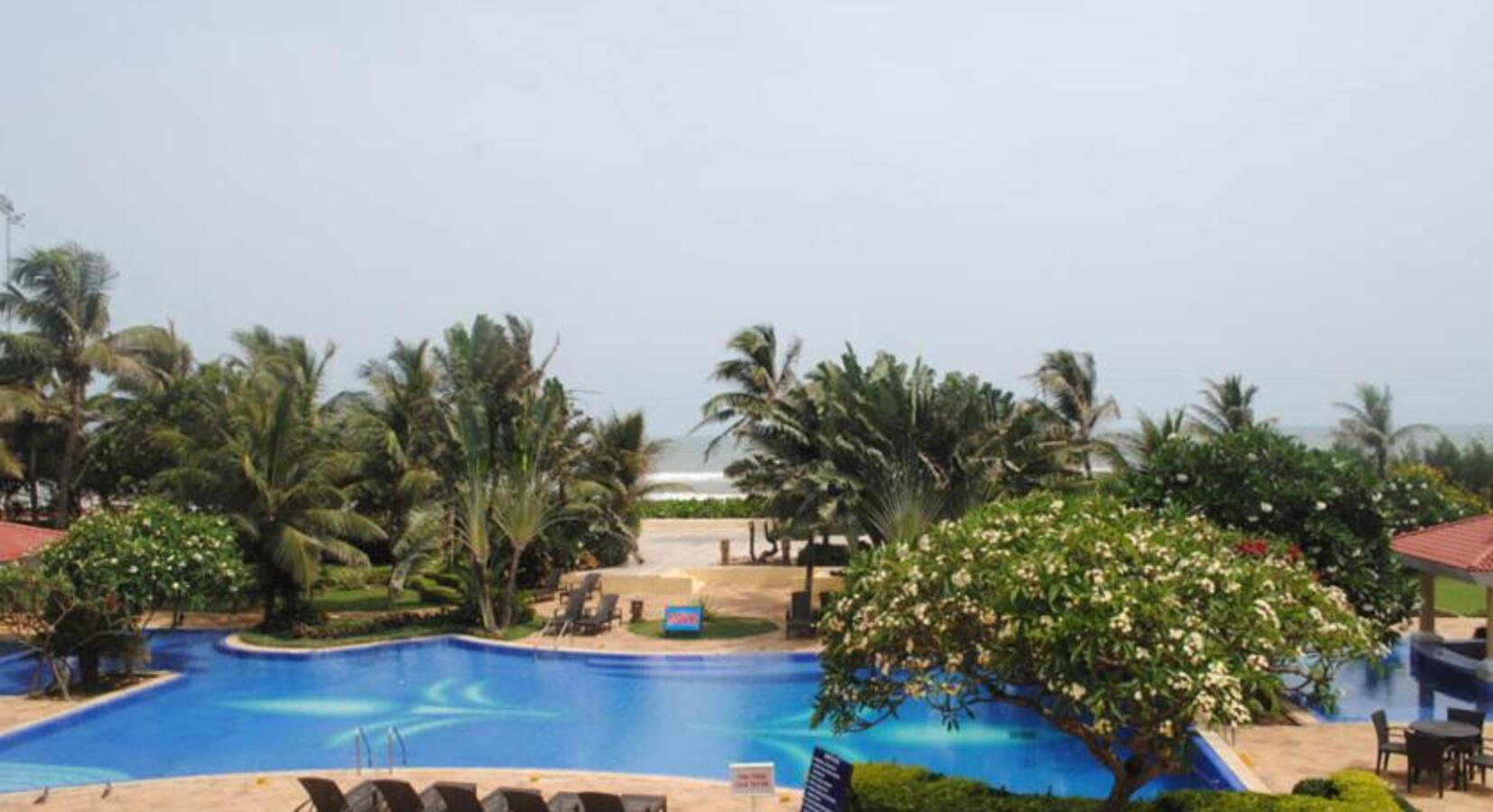 View of the pool and beach