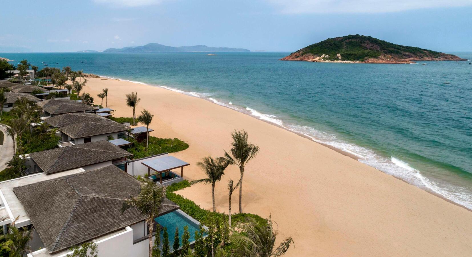 Aerial View of Villas & Beach