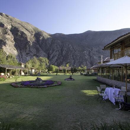 View of hotel and garden